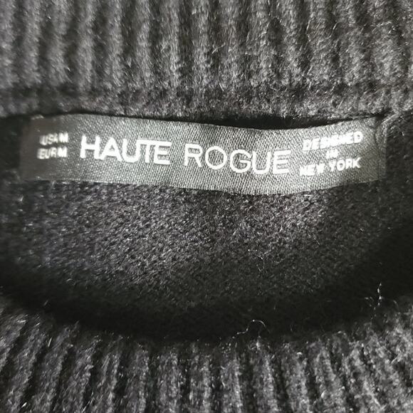 Haute Rogue Embroidered Floral Sweater Black Size M - Picture 6 of 7